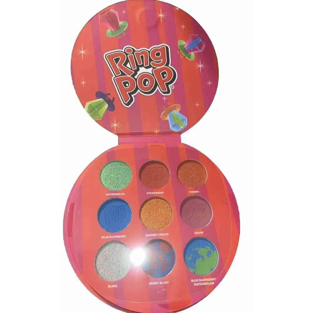 Ring Pop Eyeshadow Palette & 4pc Makeup Brush Set Cosmetic Beauty Bundle NEW